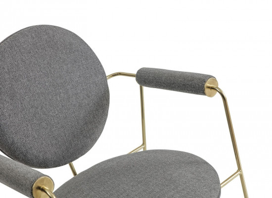 Iesszëmmerstull Designer Stull mat Armlehnen Modern Miwwel Polsterstull