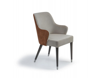 Luxus Stull mat Armleenen Grau Polstersëtz Modern Iesszëmmer Designer Miwwelen