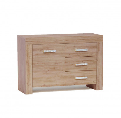 Wunnzëmmer Wunnwand Set Grupp Garnitur Vitrin Kommode 4tlg. Holz Miwwel Regal