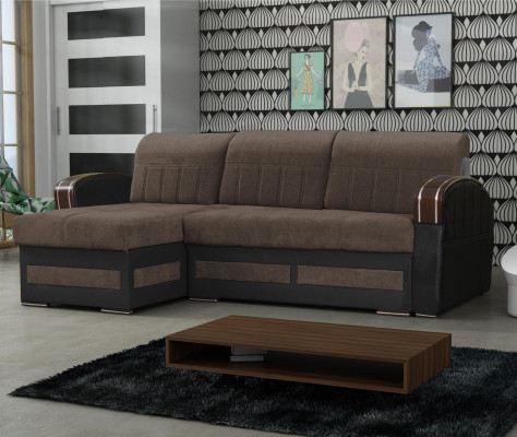 Luxus Textil Eckcanapé L-Form Polster Miwwel Nee Canapé Sëtz Miwwel Wunnlandschaft