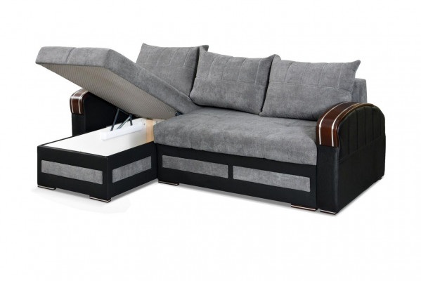 Luxus Textil Eckcanapé L-Form Polster Miwwel Nee Canapé Sëtz Miwwel Wunnlandschaft
