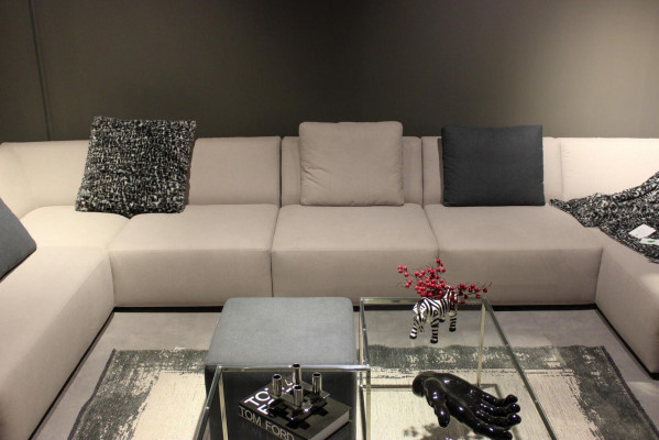 U-Form Sofa Modern Ecksofa mat Couchtisch Polstersofa Wunnzëmmer Miwwelen