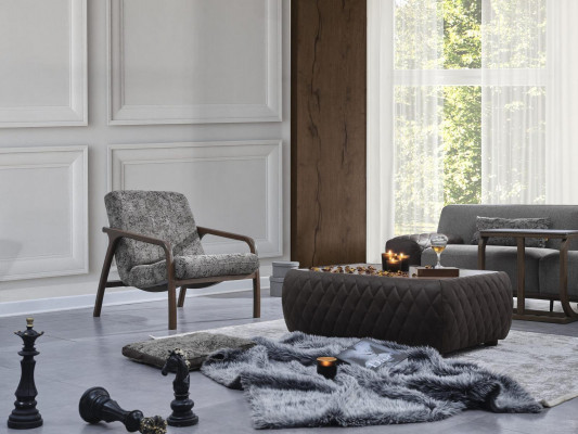 Modern Sofagarnitur 3stéckeg 2x Sofa Dräisëtzer Fautteuil Gepolstert Miwwelen Wunnzëmmer