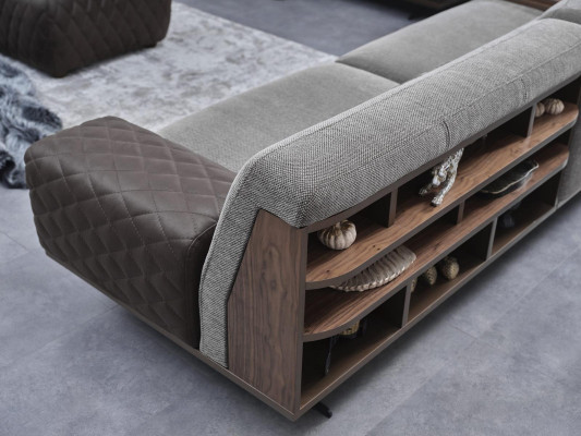 Modern Sofagarnitur 3stéckeg 2x Sofa Dräisëtzer Fautteuil Gepolstert Miwwelen Wunnzëmmer