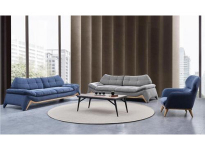 Modern Wunnzëmmer Canapé Set 3+3 Sëtzer Polstersëtz Sofa Garnitur