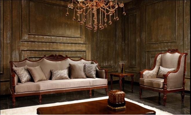 Klassesch Wunnzëmmer Polstergarnitur 3+1 Sëtzer Designer 2tlg Set Nei