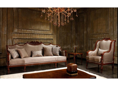 Klassesch Wunnzëmmer Polstergarnitur 3+1 Sëtzer Designer 2tlg Set Nei