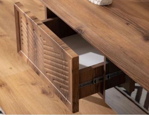 Styls Möbel fir d'Wunnzëmmer Modern RTV-Niddregschaf Holz Couchdësch Regal