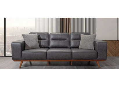 Modern gro Salz-3-Sëtzer Polstermöbel Luxus Ledersofa Wunnzëmmer Miwwelen