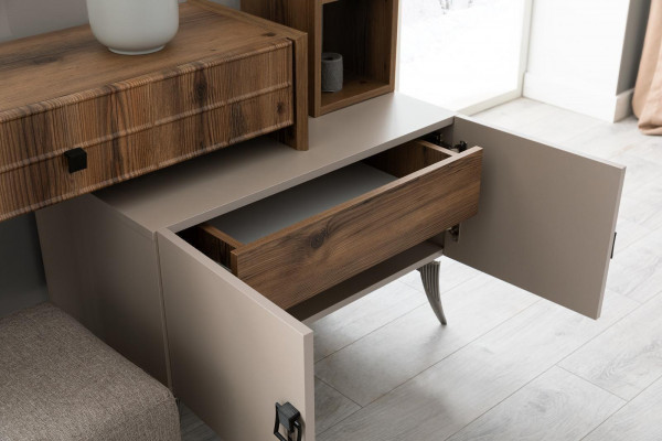 Moderne Schlofkummer Holz Schminktisch Mat Spigel Designer Luxus Miwwelen