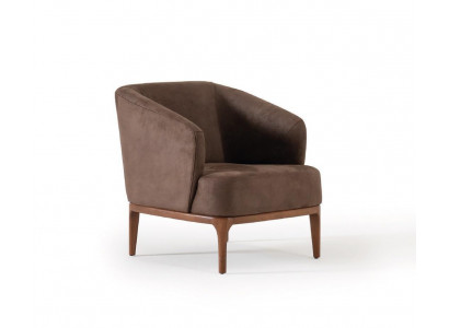 Braune Luxus-Wunnzëmmerfauteuil Designer Eensëtzeger Gepolsterte Lehnfauteuil
