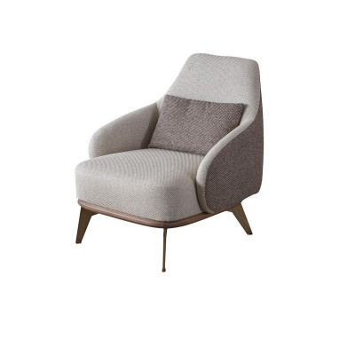 Exklusiven Sessel Wunnzëmmer Textil Eenzelsëtz Design Stilvoll Holz Féiss