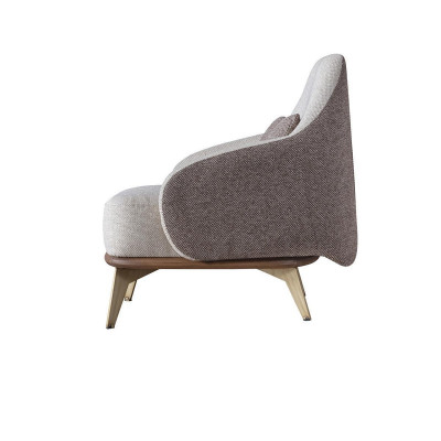 Exklusiven Sessel Wunnzëmmer Textil Eenzelsëtz Design Stilvoll Holz Féiss