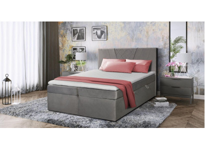 Kommot Bett mat gepolstertem Kappzuch an zweefaarwege gréngem Design 180x200 Luxus Miwwelen Schlofkummer Neit.