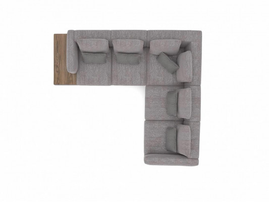Nei Luxus Garnitur Textilstoff Canapé L-Form Miwwelen Wunnzëmmer Couchtisch