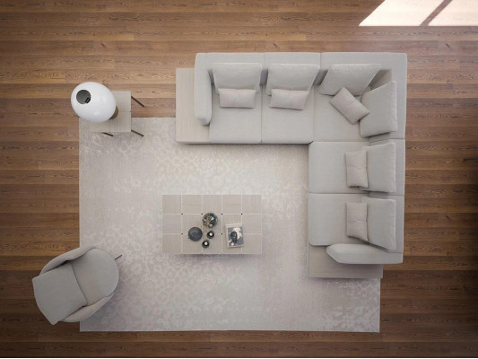 Design Eckcouch L-Form Polstermöbel Luxus Living Zëmmer Dësch Ariichtung