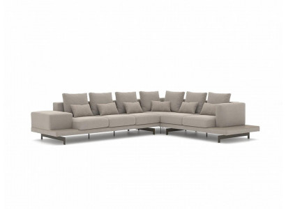 Polstermöbel Grau Designer Ecksofa L-Form Polster Textil Sofa Wunnzëmmer