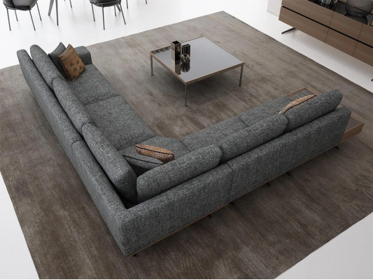 Gro Sofa L Form Wunnzëmmer Set 2tlg Couchtisch Ecksofa Luxus Polstermöbler