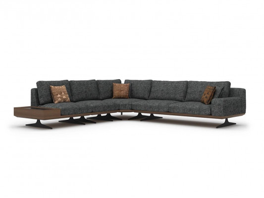 Gro Sofa L Form Wunnzëmmer Set 2tlg Couchtisch Ecksofa Luxus Polstermöbler