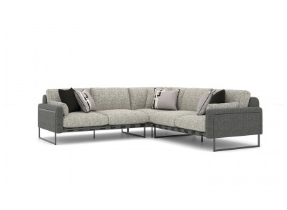 Luxus Gro Sofa L-Form Modern Eck Garnitur Design Wunnzëmmer Textil Nei