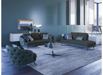 Modern Chesterfield Miwwelen Polstermöbel Wunnzëmmer Sofagarnitur 4-Stéck Ariichtung