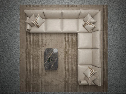 Luxus Ecksofa Canapé Wunnzëmmer Sofa Polster Sëtz L Form Garnitur 2x Dësch.