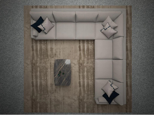 Wunnzëmmer Komplett 3 Deeler Ecksofa Luxus Sofa L Form Nei 2x Salontisch