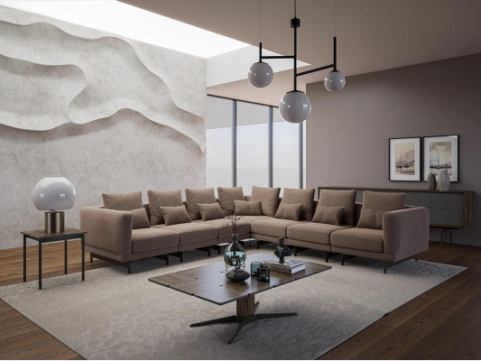 Wunnzëmmer Garnitur 3tlg Ariichtung Holz Dësch Designer Bäistelltisch