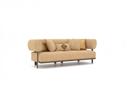 Design Beige Sofa Zweisitzer Canapé Luxus Miwwelen Textil Ariichtung Polstermöbel