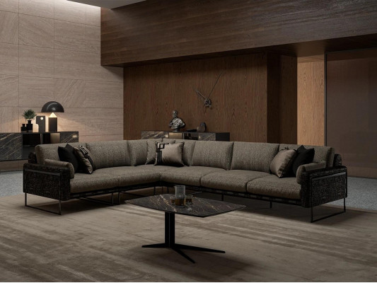 Design Miwwel Wunnzëmmer Brong Canapé L-Form Luxus Dësch Ariichtung Nei