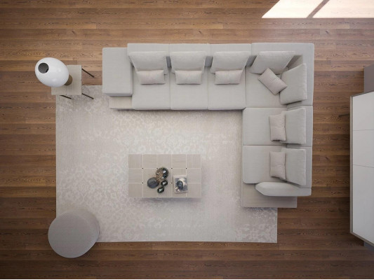 Polstermöbel Gro Sofa Canapé L-Form Design Ecksofa Neit Wunnzëmmer Canapé Dësch