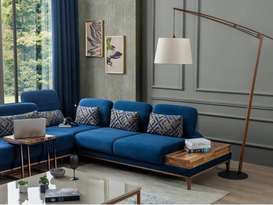 Ecksofa L Form Sofa Canapé Design Wunnzëmmer Polster Textil Modern Eck Garnitur