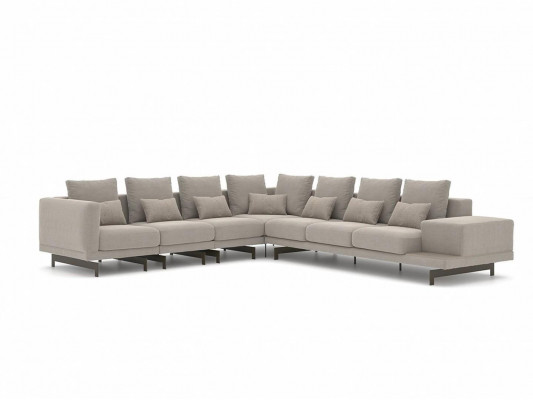 Wunnzëmmer Luxus Ariichtung Eckcanapé L-Form gepolsterte Miwwelen Canapé Couch