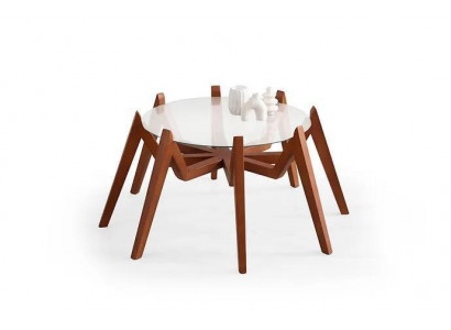 Couchtisch am modernen Stil nei héichwäerteg Wunnenzëmmereinmiwwel aus Glas a Holz