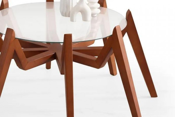 Couchtisch am modernen Stil nei héichwäerteg Wunnenzëmmereinmiwwel aus Glas a Holz