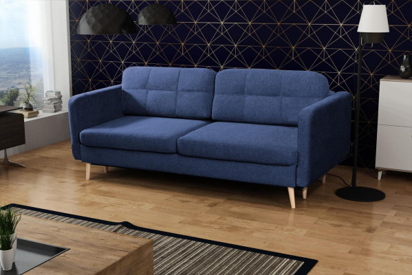 Schlofschofaluxus Designersofa 3 Sëtzermébel Polster Stoff Blo Canapé Ecke
