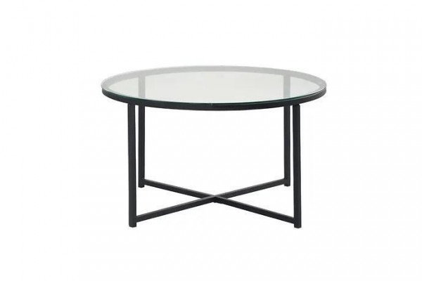 Couchtisch Luxus Wunnzëmmer Iesszëmmermiwwelen Glas + Metall schwaarz héichwäerteg