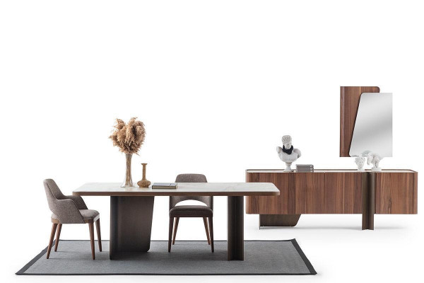 Iesszëmmer 7tlg Modern Set Iessdësch Sideboard Buffet Spigel Stillen