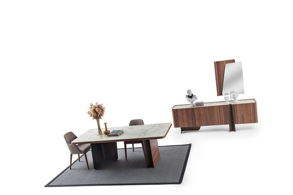 Iesszëmmer 7tlg Modern Set Iessdësch Sideboard Buffet Spigel Stillen