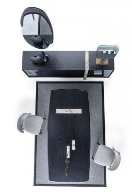 Iesszëmmer 7tlg. Set Iessdësch Schief Spigel 4x Still Modern Design