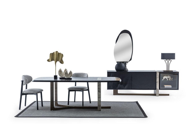 Iesszëmmer 7tlg. Set Iessdësch Schief Spigel 4x Still Modern Design