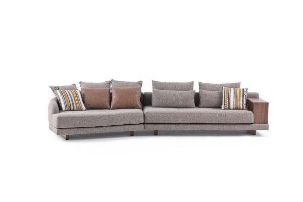 5-Sëtz Massiiv Wunnzëmmer Stoff-Sofa Griich Elegant Modernen Design