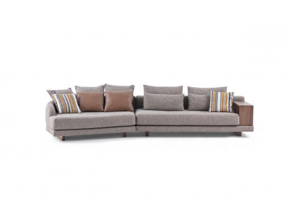 5-Sëtz Massiiv Wunnzëmmer Stoff-Sofa Griich Elegant Modernen Design
