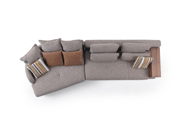 5-Sëtz Massiiv Wunnzëmmer Stoff-Sofa Griich Elegant Modernen Design