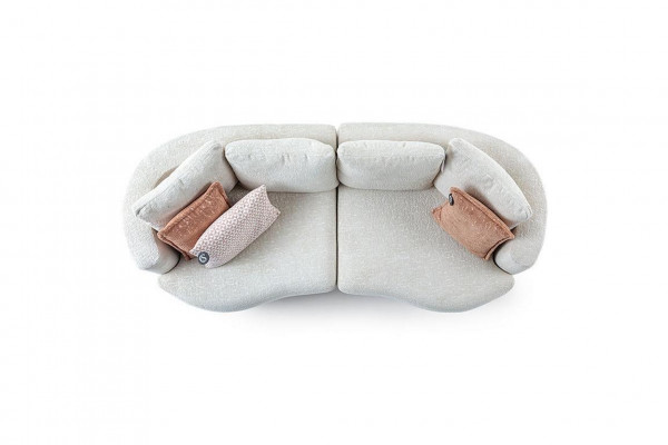 Designer Modern Wunnzëmmer 3-Sëtzer Sofa Wäiss Eenfaarweg Luxus Stil Stoffssofa