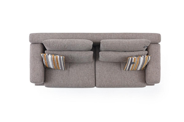 3-Sëtzer Modern Stil Designer Stuffzëmmer Stoffsofa mat Këssen Réckekëssen