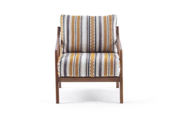 Wunnzëmmer Lounge Designer Modern 1-Sëtzer Sofa Stoffsofa mat Këssen
