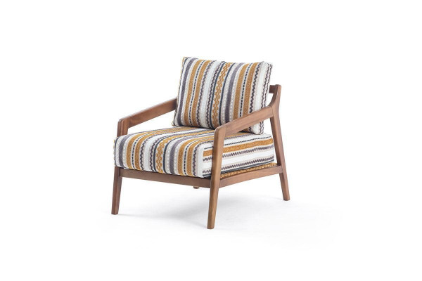Wunnzëmmer Lounge Designer Modern 1-Sëtzer Sofa Stoffsofa mat Këssen
