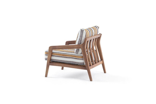 Wunnzëmmer Lounge Designer Modern 1-Sëtzer Sofa Stoffsofa mat Këssen