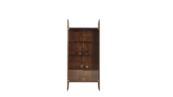Vitrine Luxus Schaf Holz Stil Braun Glas Neien Schief Glasschaf